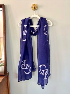 Colorado Rockies Sheer Scarf Purple MLB Logo Wrap Shawl